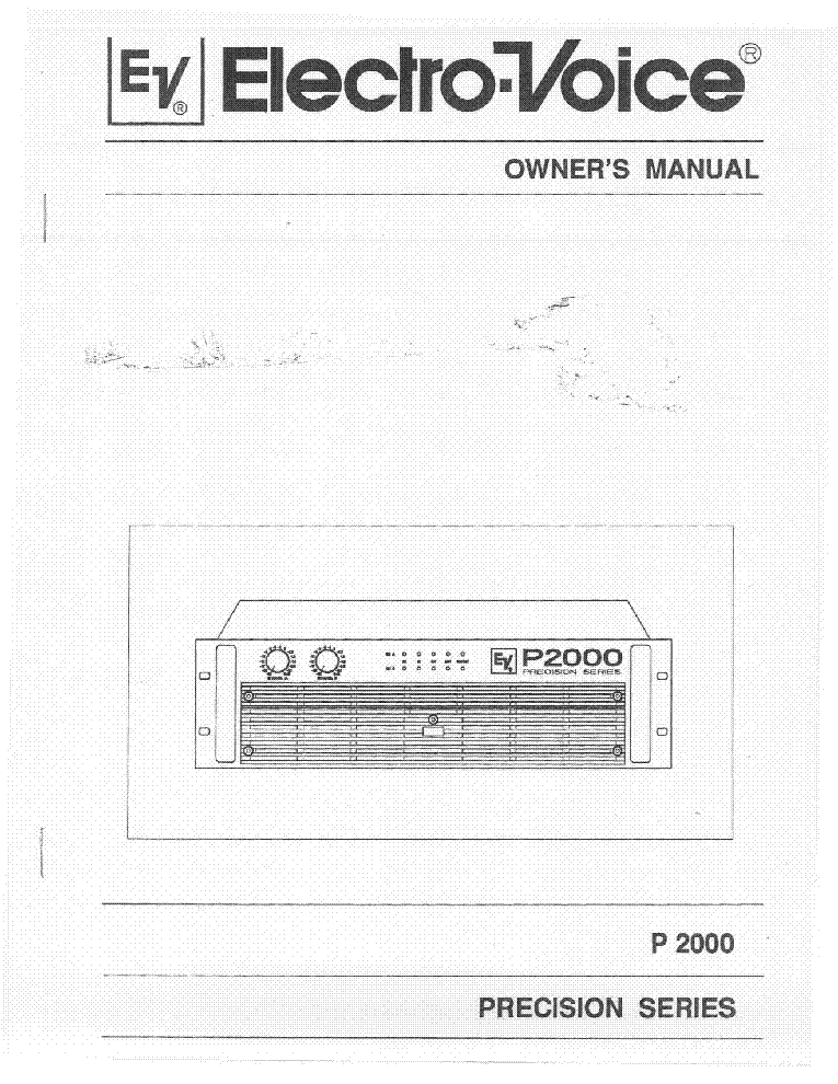 ELECTRO-VOICE P2000 SM service manual (1st page)