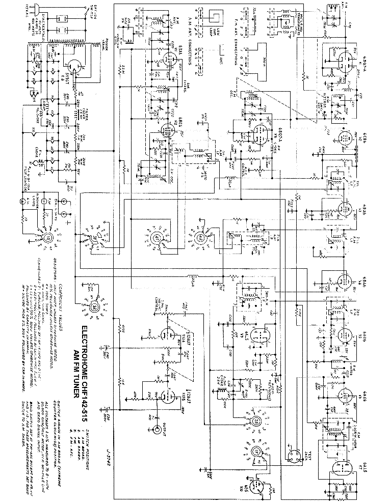 ELECTROHOME CHF142-515 AM-FM TUNER Service Manual download, schematics ...