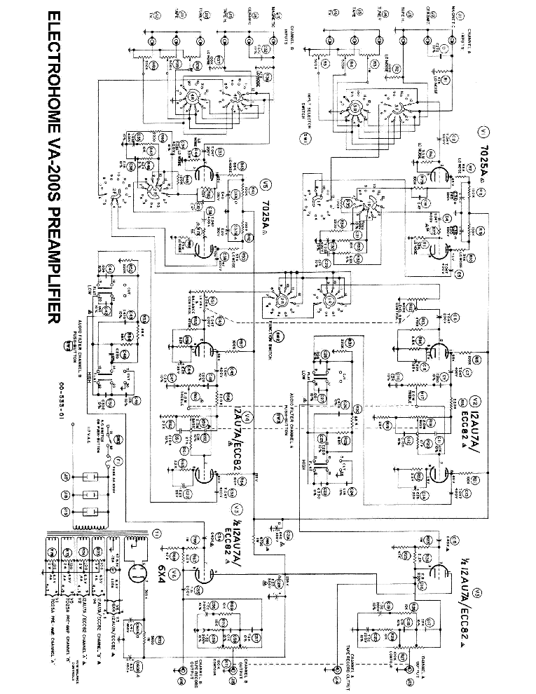 ELECTROHOME VA-200S PREAMPLIFIER Service Manual download, schematics ...