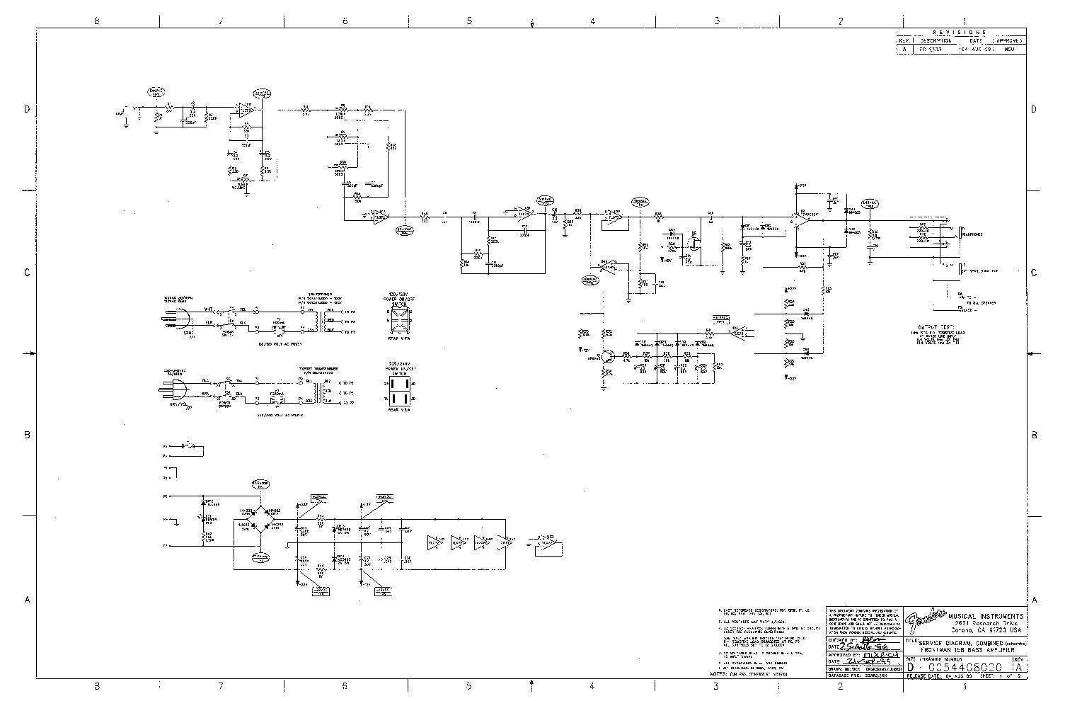 FENDER FRONTMAN-15B SCH Service Manual download, schematics, eeprom