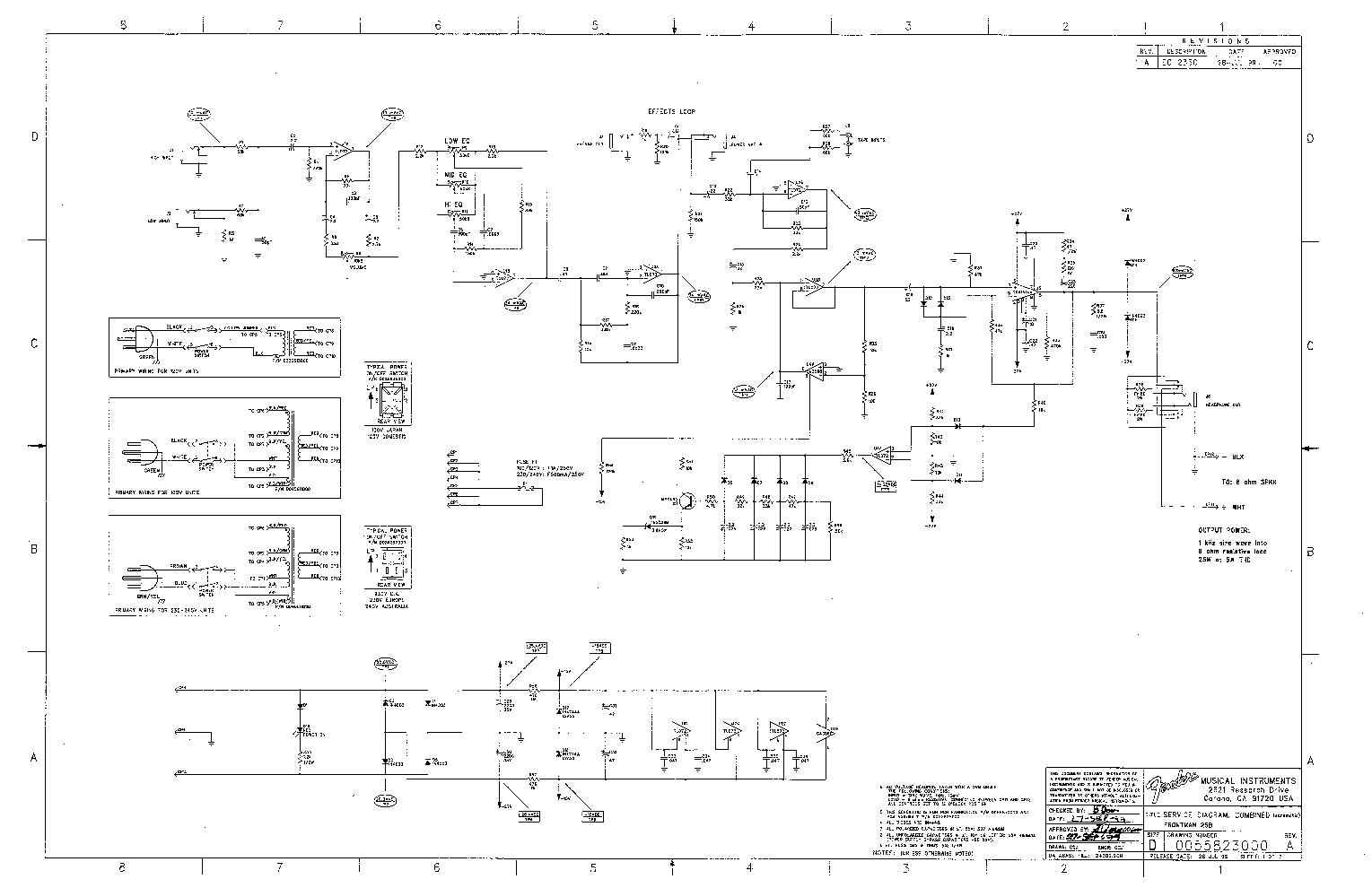 FENDER FRONTMAN-25B SCH Service Manual download, schematics, eeprom