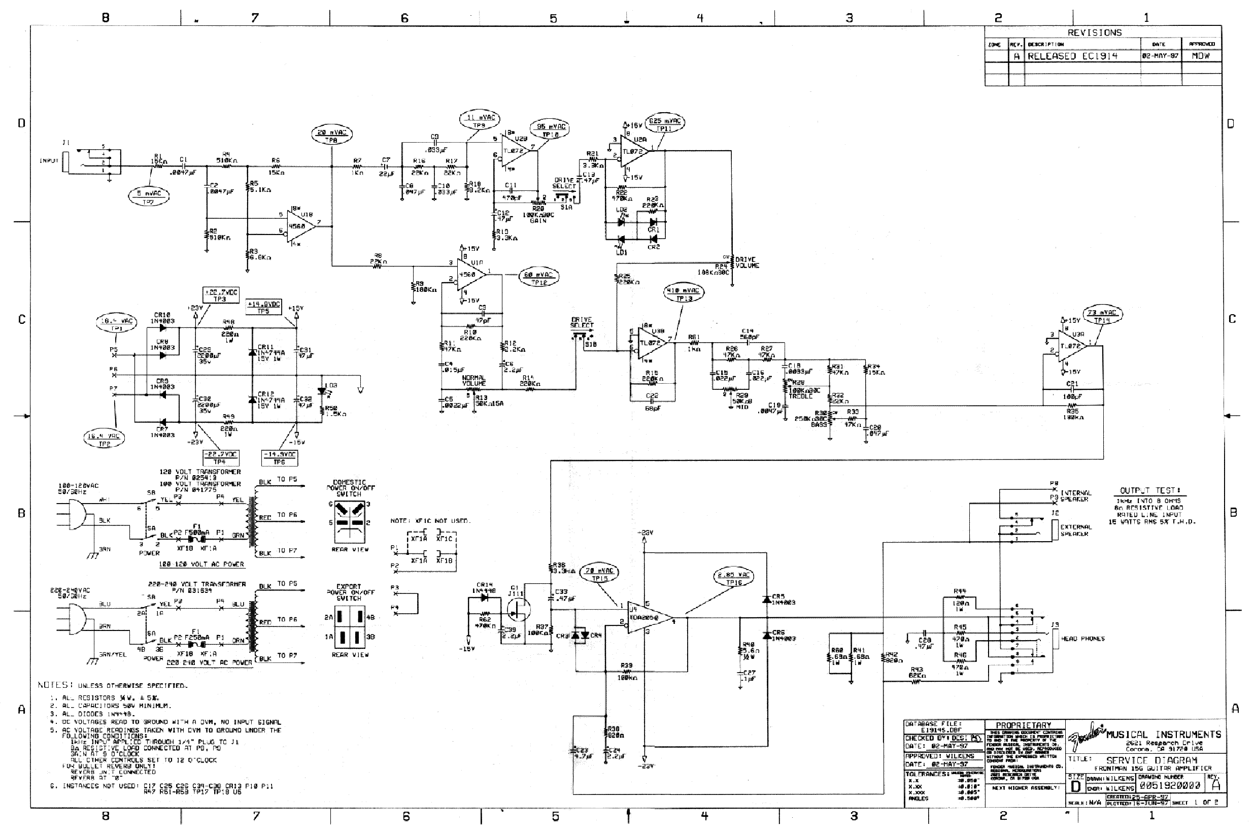 FENDER FRONTMAN 15G SCHEMATIC PDF