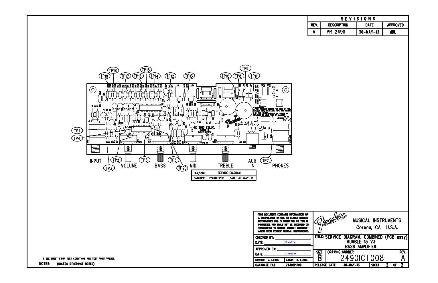 FENDER RUMBLE 15 V3 SCHEMATIC Service Manual download, schematics ...