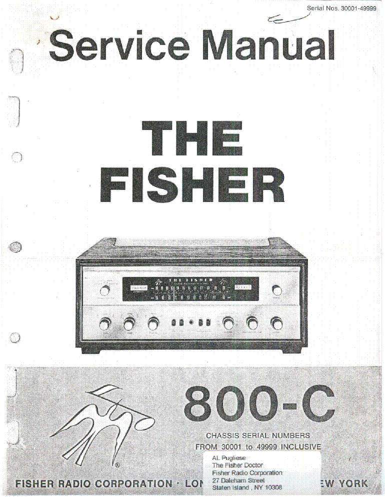 FISHER 800-C FROM 30001 TO 49999 service manual
