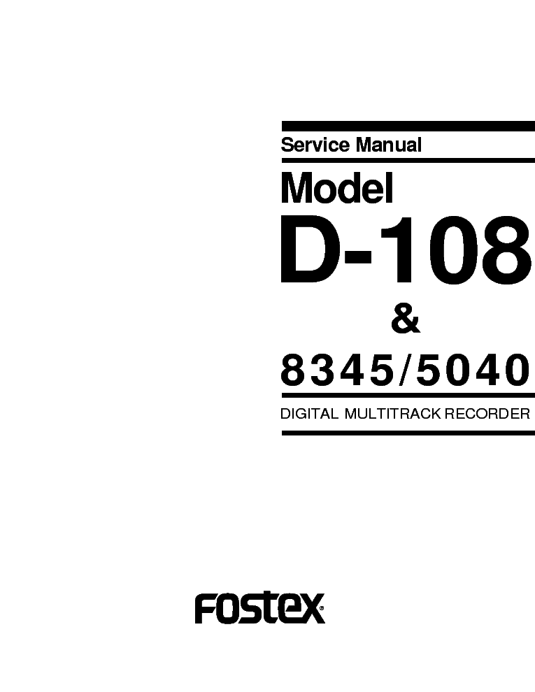 Fostex D108 Sm Service Manual Download Schematics Eeprom Repair Info