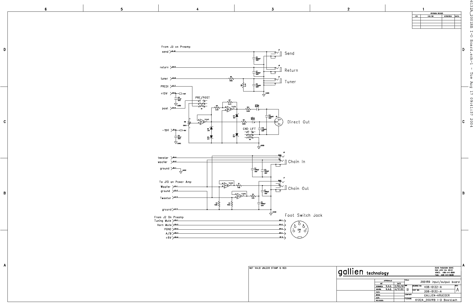 GALLIEN-KRUEGER 2001RB SCH service manual