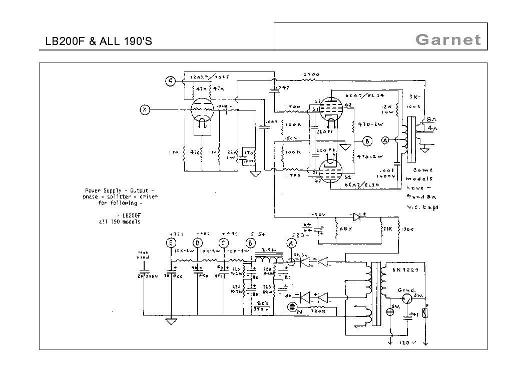 GARNET LB200F ALL 190 SCH Service Manual download, schematics, eeprom ...