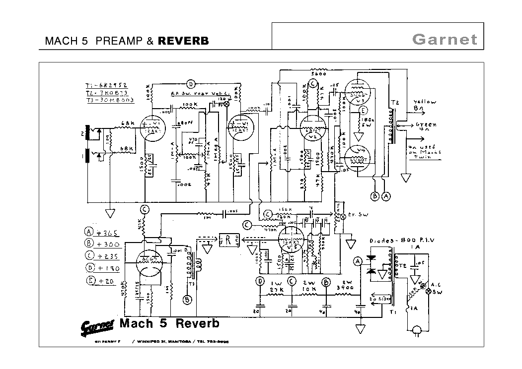 Схема fender twin reverb