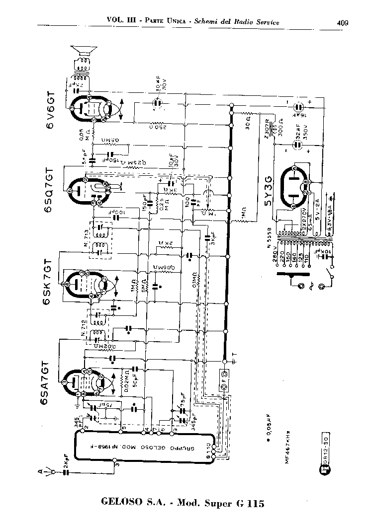 Geloso 115 Super Radio And 1968f Tuner Sch Service Manual Download