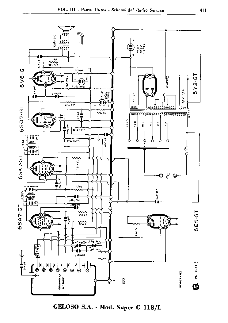 GELOSO 118L SUPER RADIO AND N1980F TUNER SCH service manual