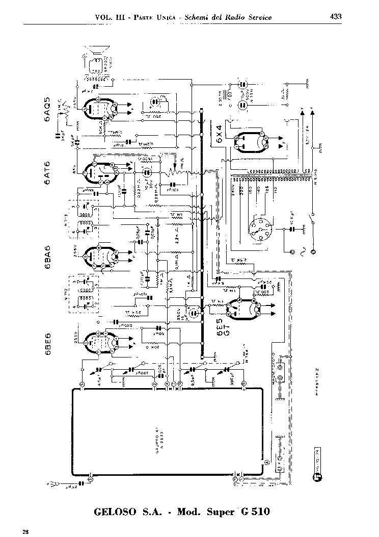 GELOSO 510 SUPER RECEIVER AND 2622 TUNER SCH service manual
