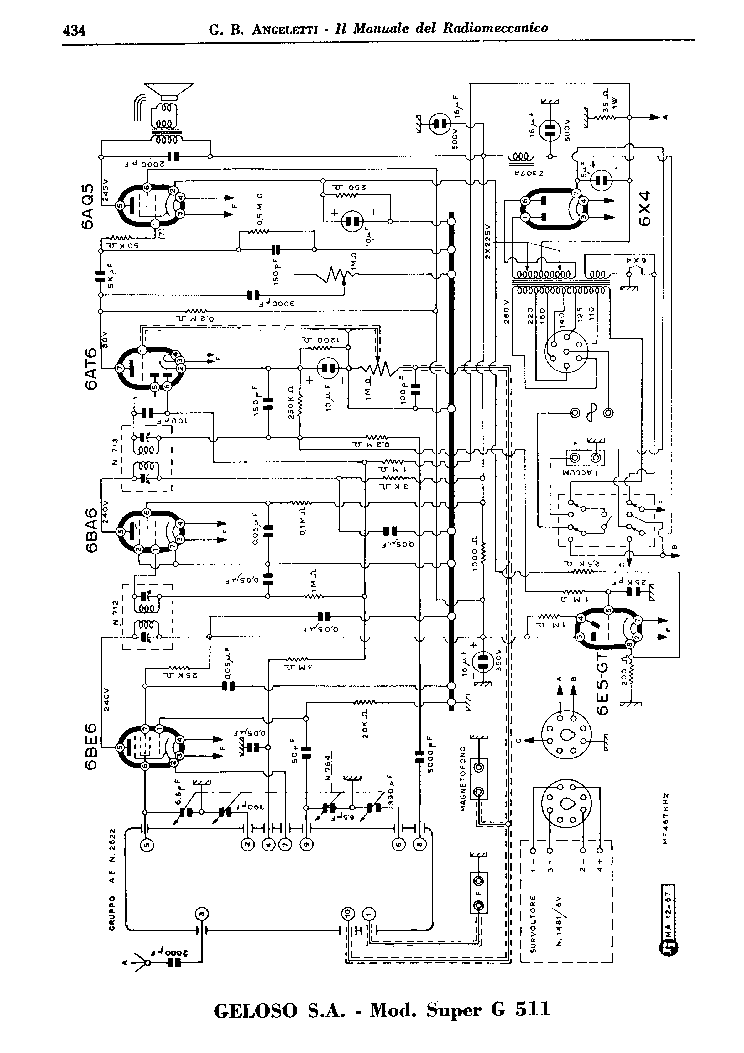 GELOSO 511 SUPER RECEIVER AND 2622 TUNER SCH service manual