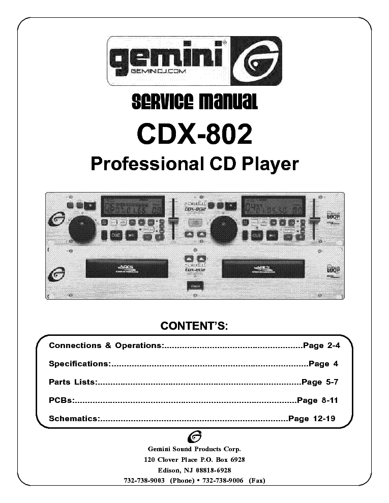 Gemini Gx Series Service Manual Download Schematics Eeprom Repair Info For Electronics Experts