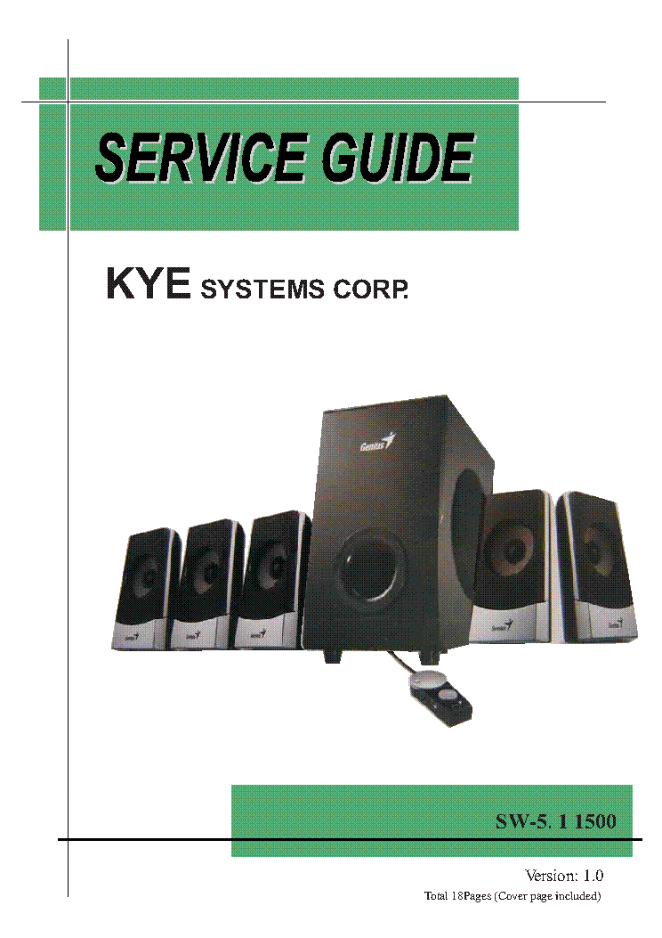 GENIUS SW-5.1 1500 VER.1.0 service manual (1st page)
