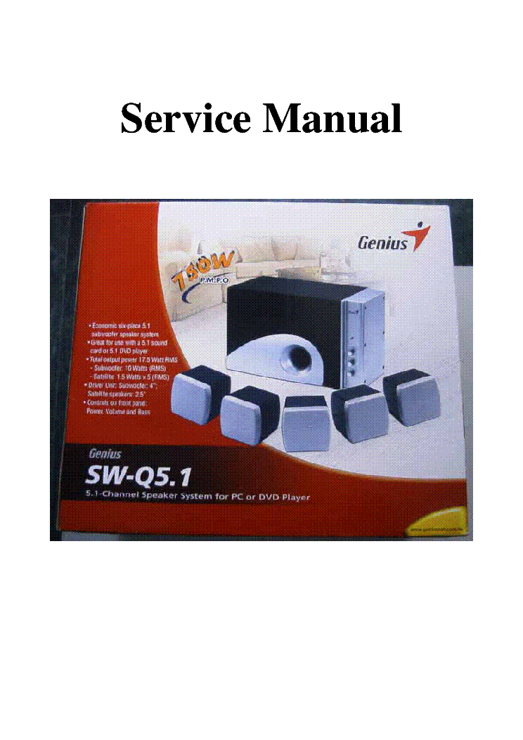 GENIUS SW-Q5.1 VER1.0 service manual (1st page)