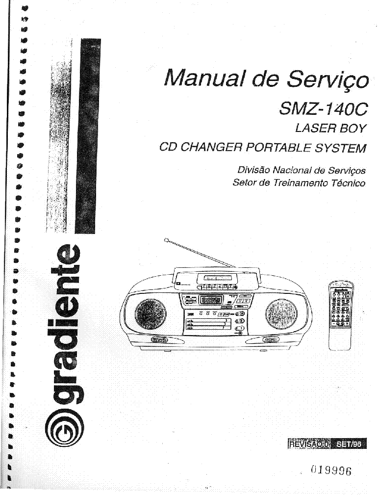 GRADIENTE SMZ-140C LASER BOY Service Manual download, schematics