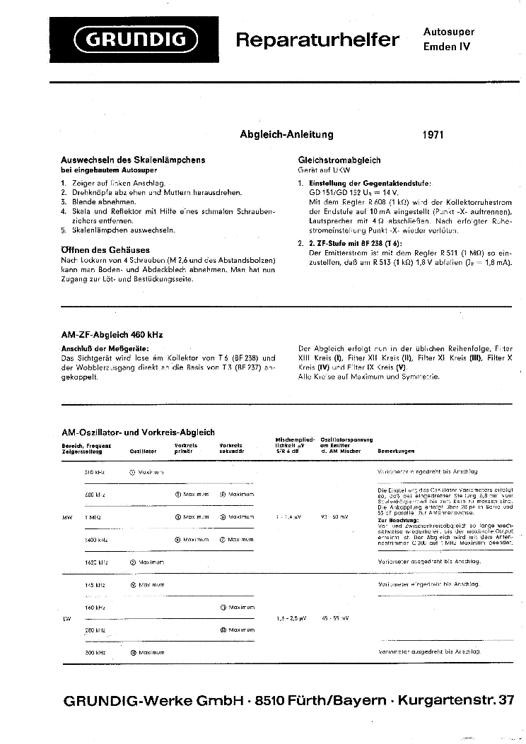 GRUNDIG AUTOSUPER EMDEN 4 SCH service manual