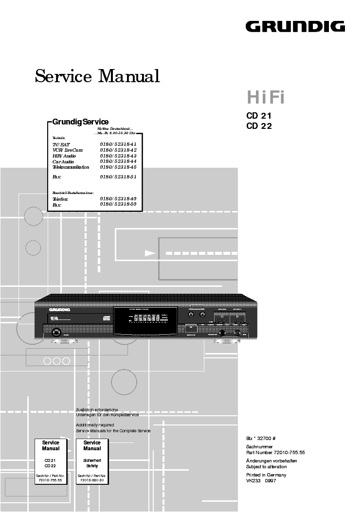 Service Manual-Anleitung für Grundig CD-4 Demodulator 