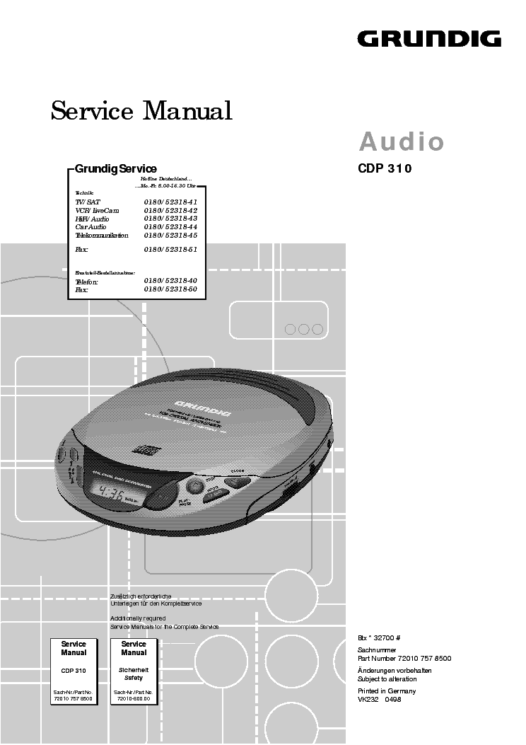GRUNDIG CDP-310 SM 1 service manual