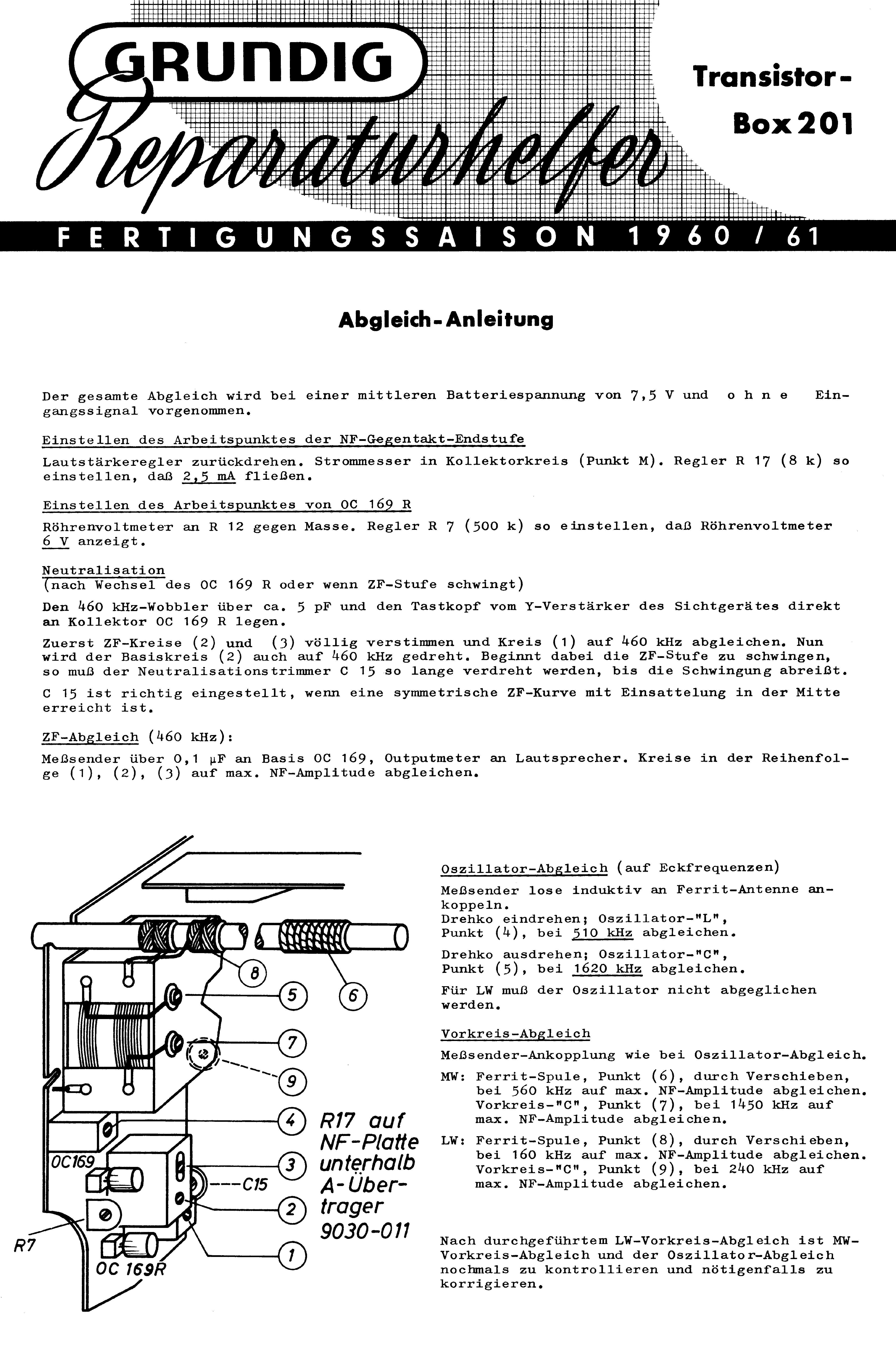GRUNDIG TRANSISTOR-BOX 201 SM service manual