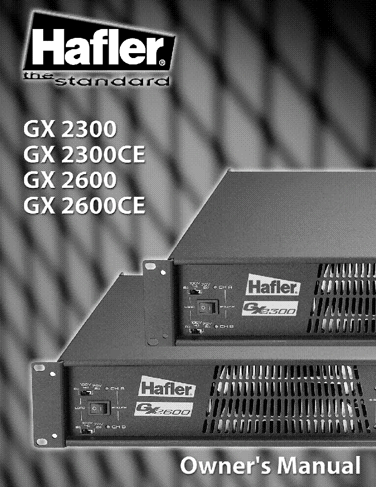 HAFLER GX2300 GX2300CE GX2600 GX2600CE SM service manual
