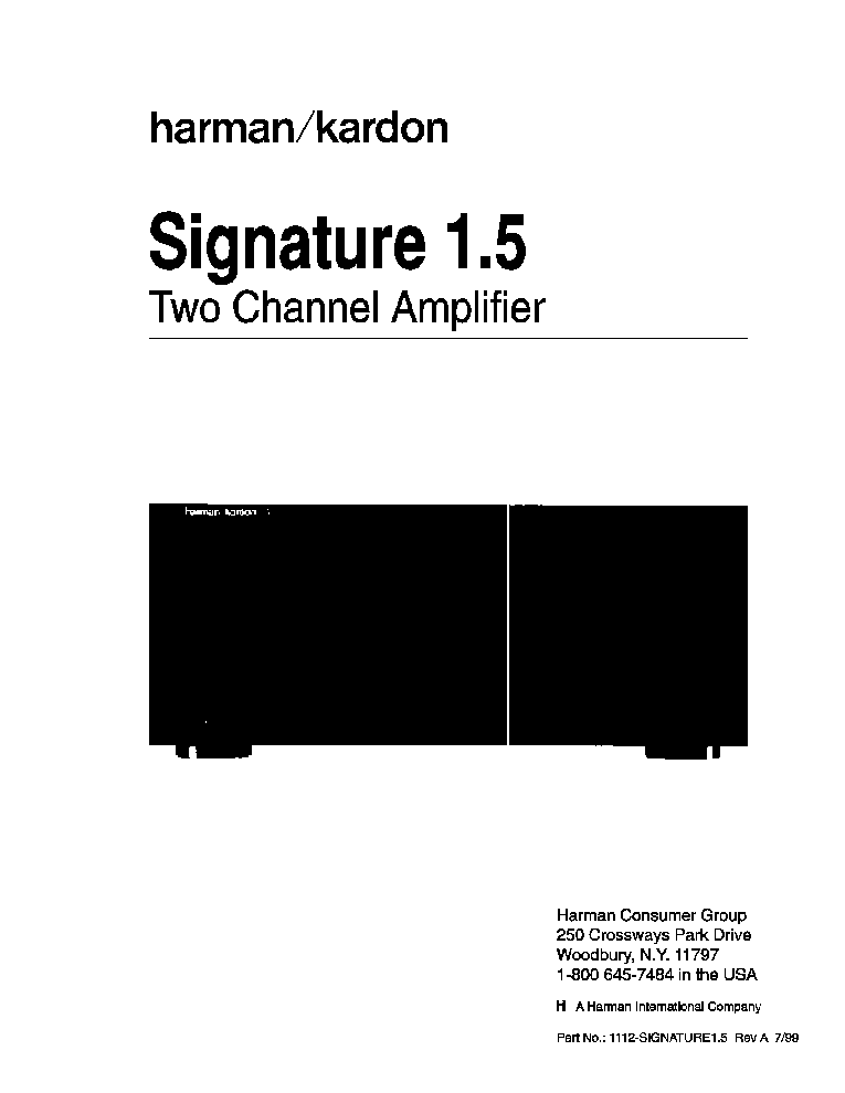 HARMAN-KARDON SIGNATURE-1.5 SM 2 service manual (1st page)