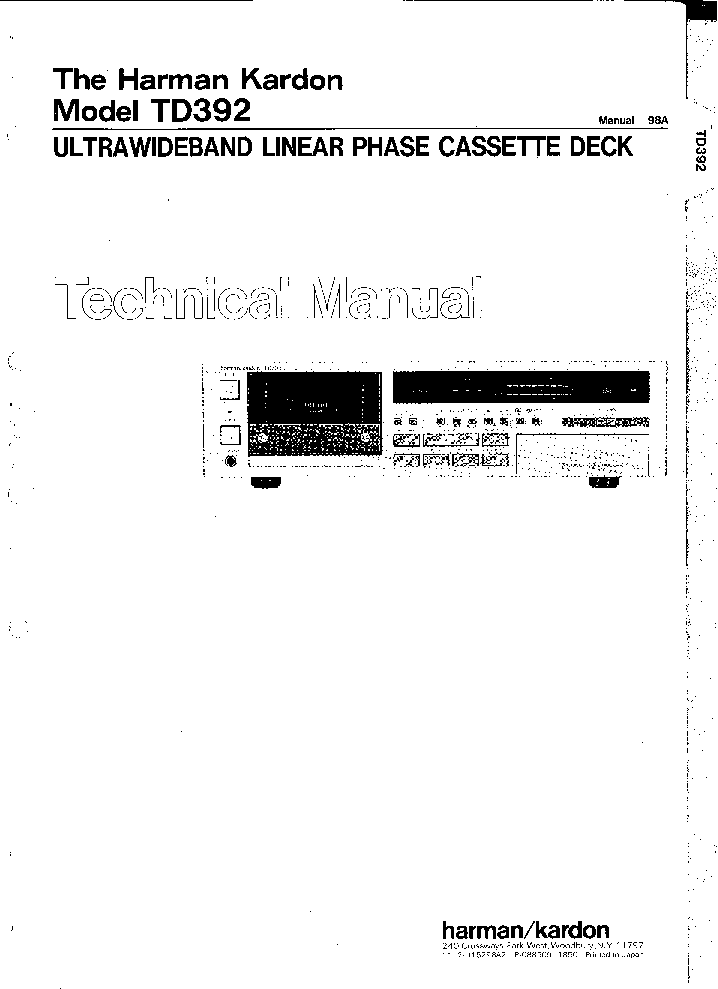 HARMAN-KARDON TD392 SM service manual (1st page)