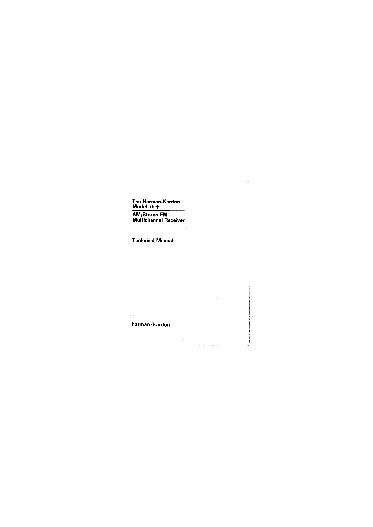 HARMAN KARDON 75 service manual (1st page)