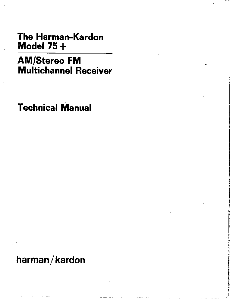 HARMAN KARDON 75PLUS SM service manual (1st page)