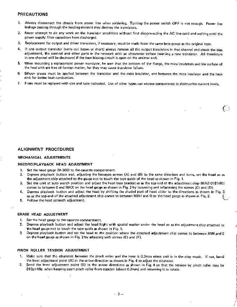 THE HARMAN KARDON HK400XM service manual (2nd page)
