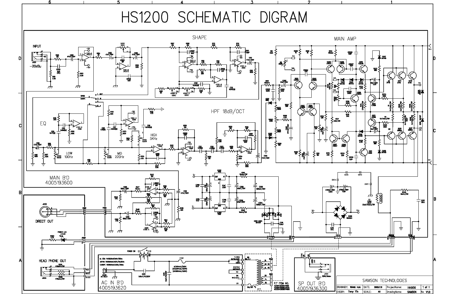 HARTKE SCHEMATIC 3500 PDF