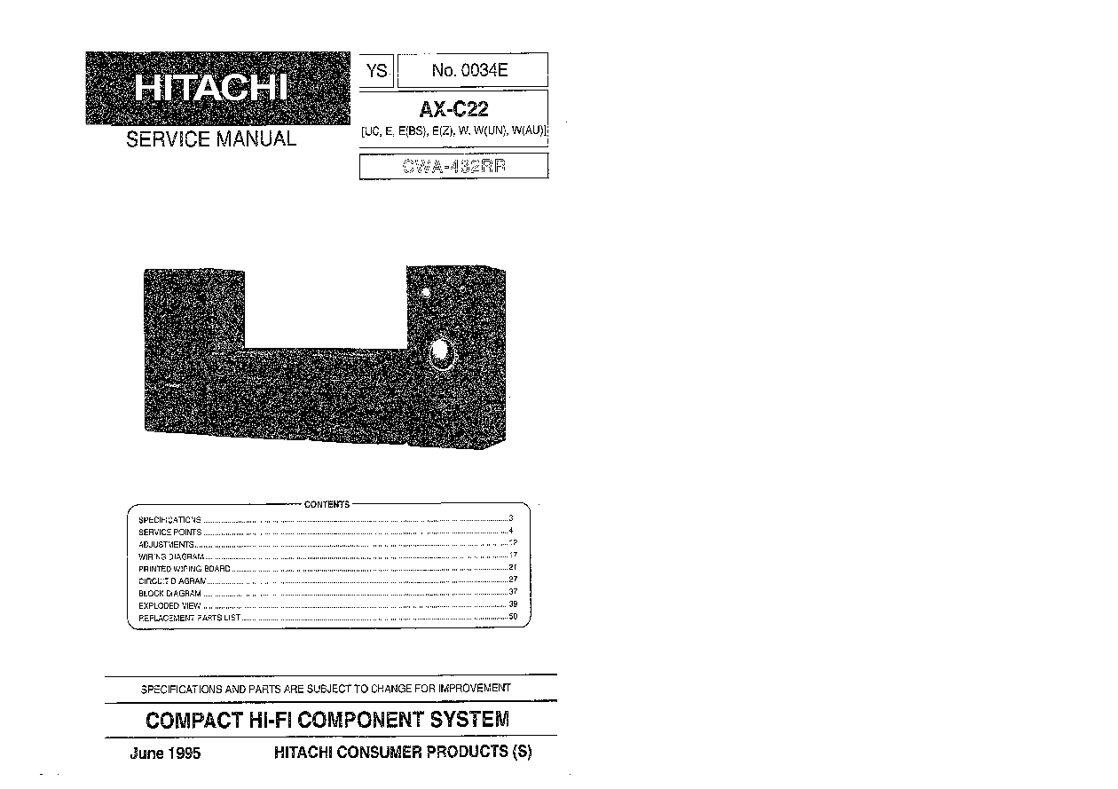 HITACHI AX-C22 service manual