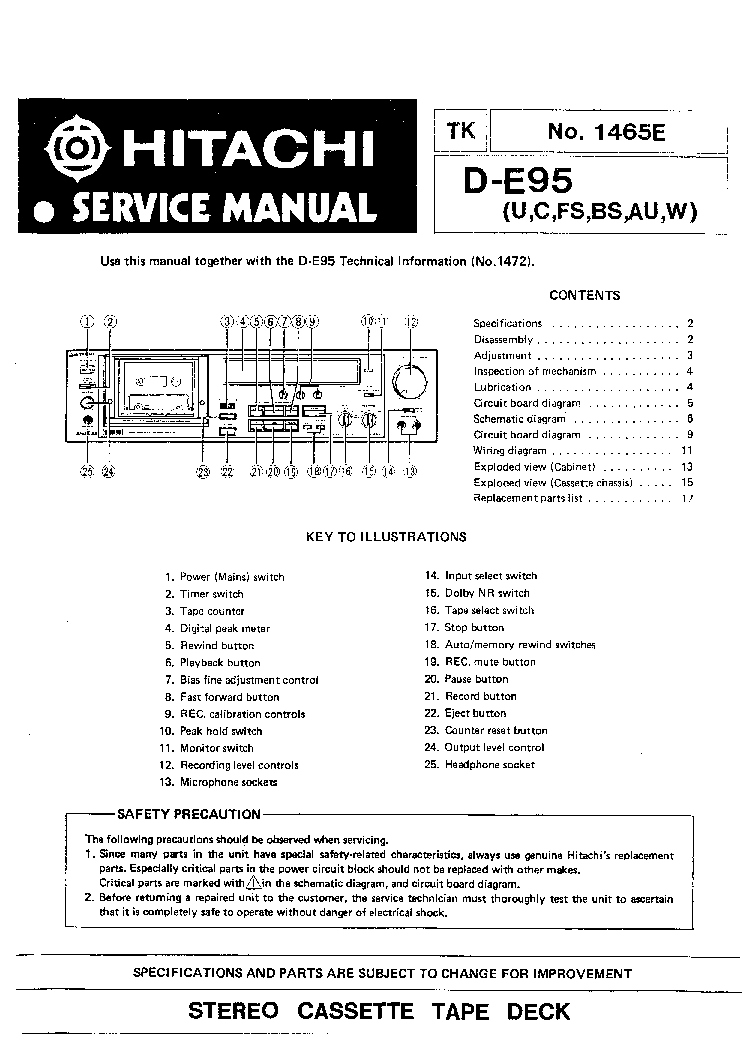 Service Manual-Anleitung für Hitachi DA-1000 voll,140 Seiten 