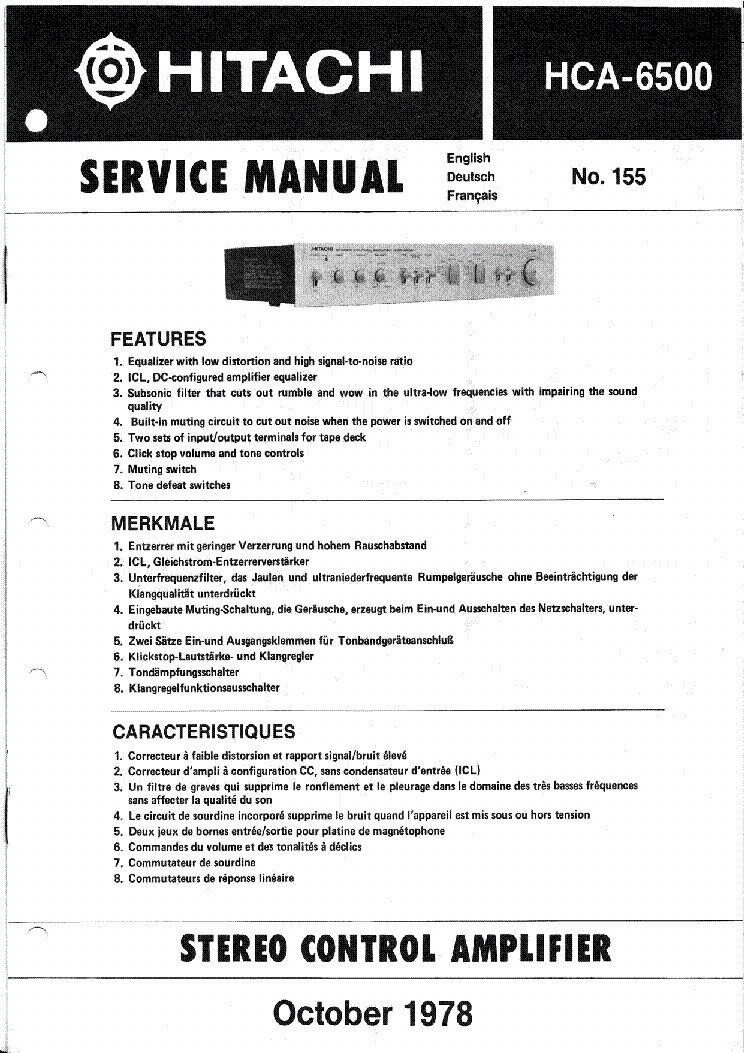 HITACHI HCA-6500 SM service manual (1st page)
