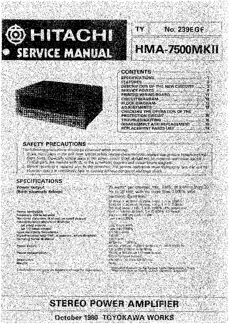 HITACHI HMA-7500-MK-II-SM-1 service manual (1st page)