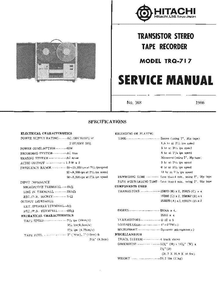 HITACHI TRQ-717 SM service manual (1st page)