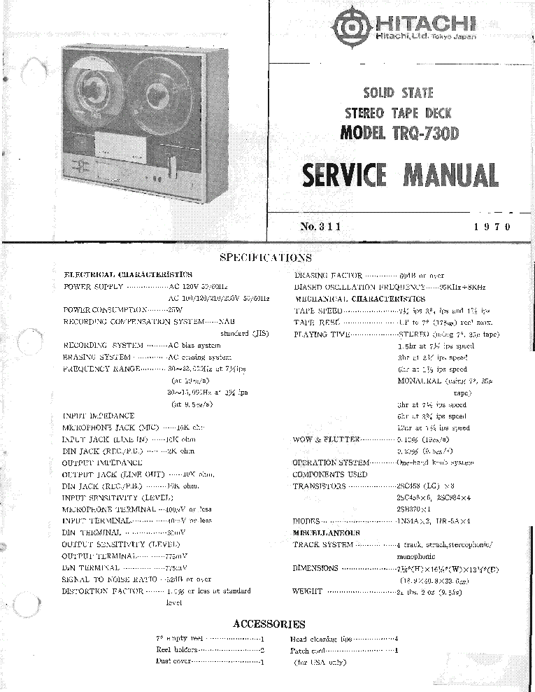 HITACHI TRQ-730D SM service manual (1st page)