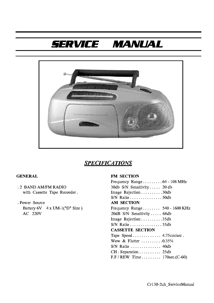 HYUNDAI CR130-2UH SM service manual