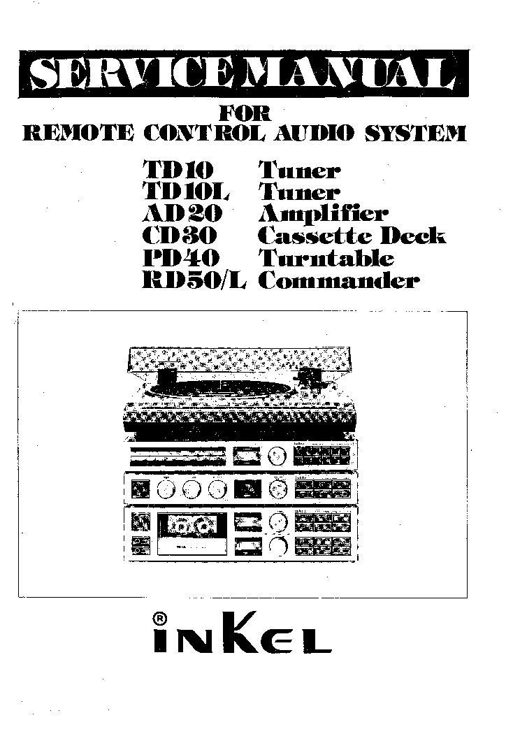 INKEL SHERWOOD TD10 AD20 CD30 PD40 RD50 SM service manual (1st page)