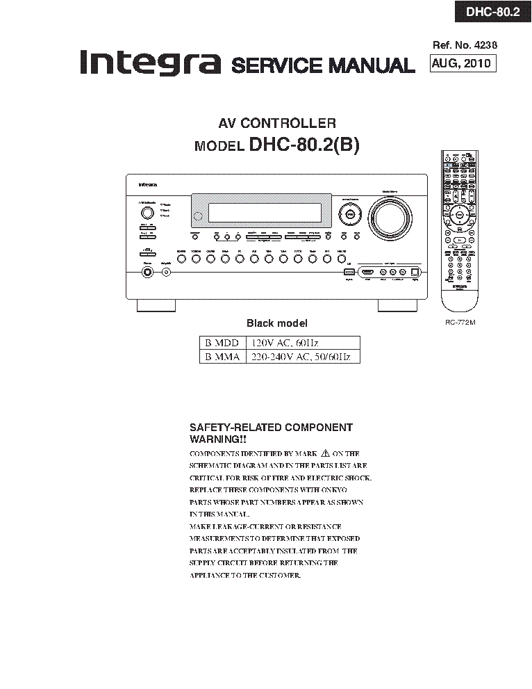 INTEGRA DHC-80.2 SM AND PARTS REV2 Service Manual Download, Schematics ...