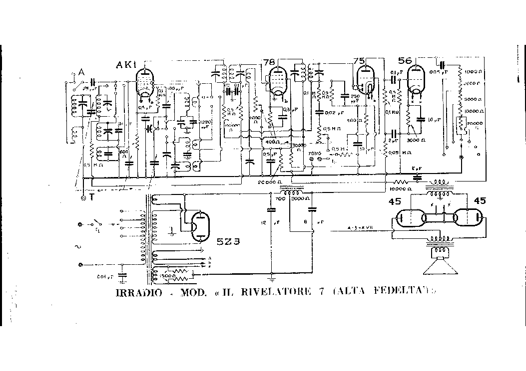 IRRADIO IL-RIVELATORE7 AM RADIO RECEIVER SCH service manual