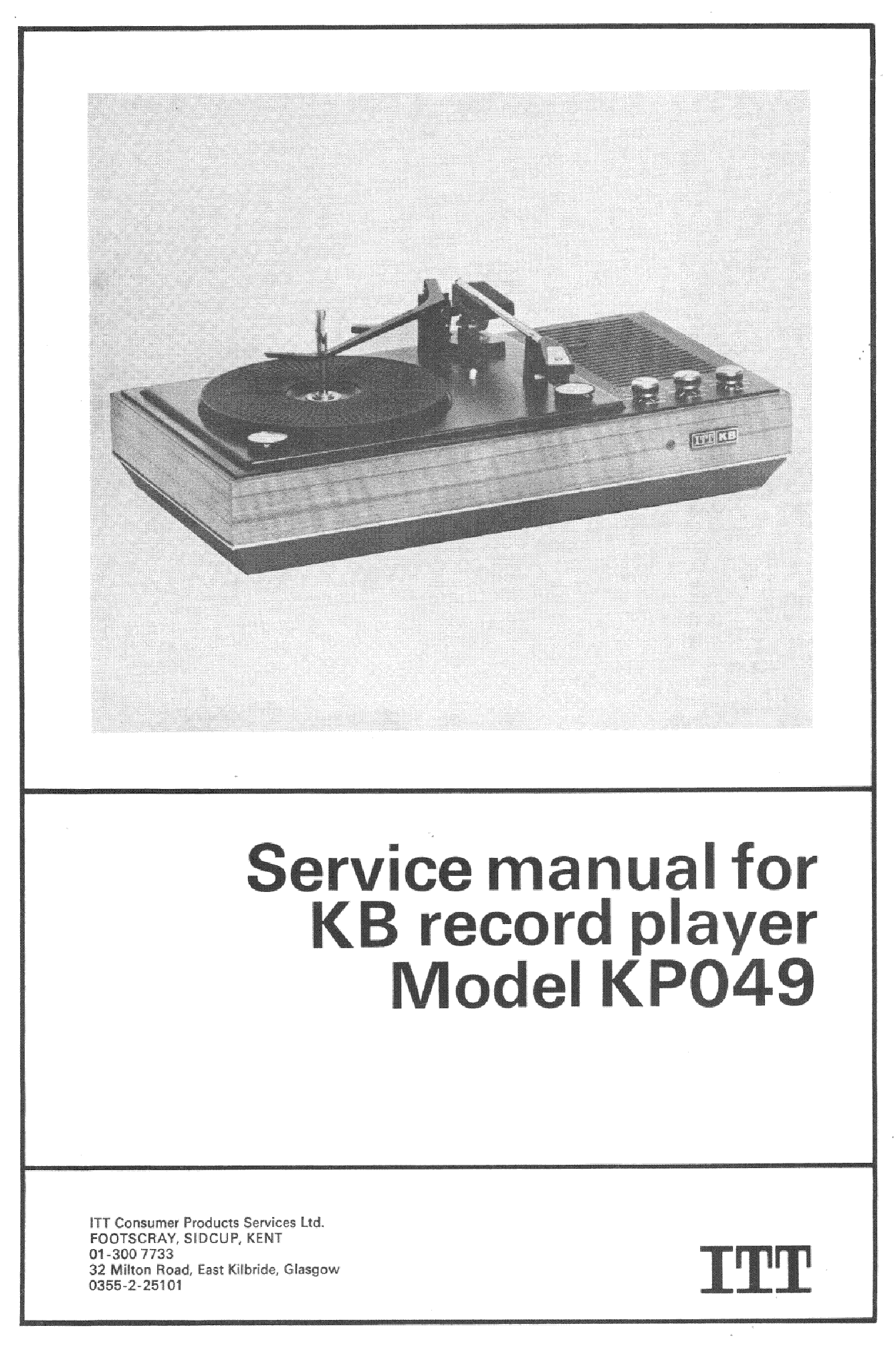 ITT KP049 TURNTABLE service manual