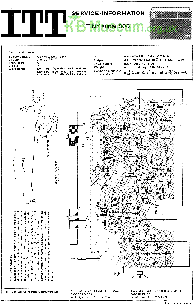 ITT TINY SUPER 300 service manual