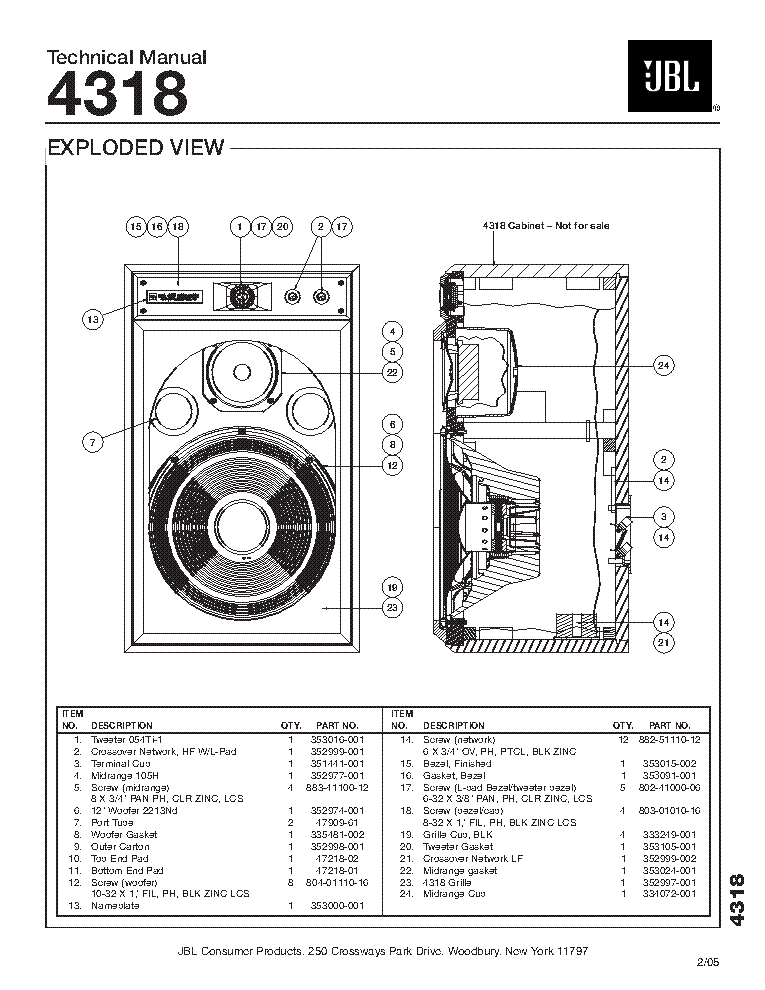 JBL 4318 service manual (2nd page)