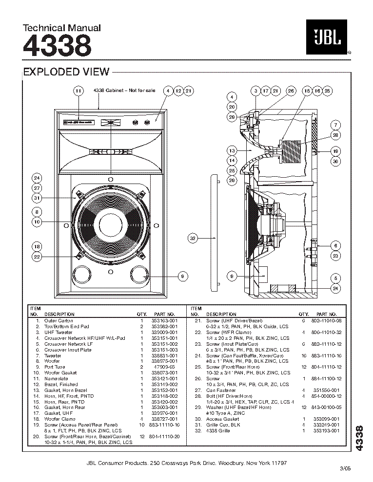 JBL 4338 service manual (2nd page)