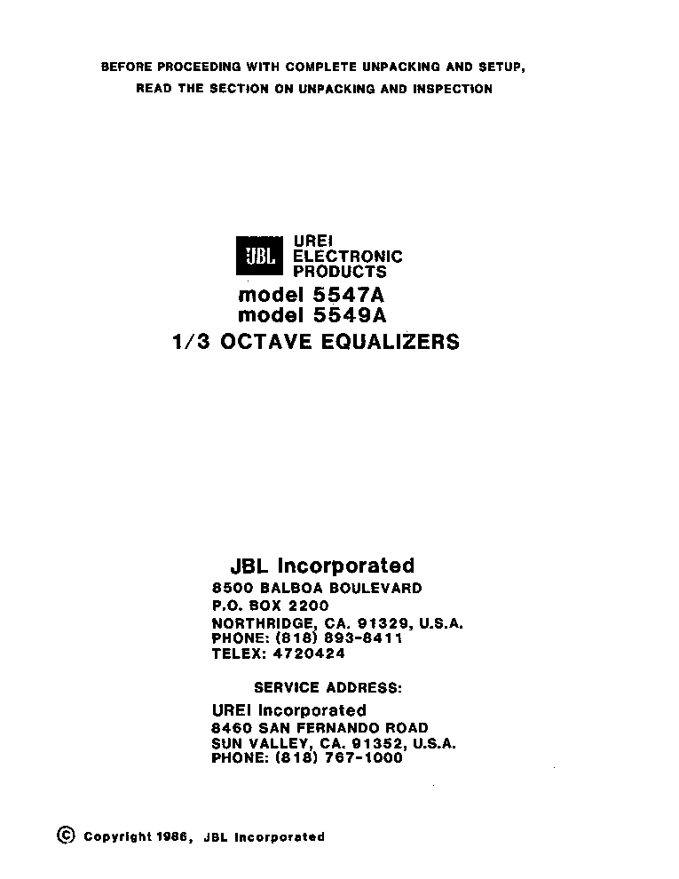 JBL 5547A 5549A SM EQUAL service manual (1st page)