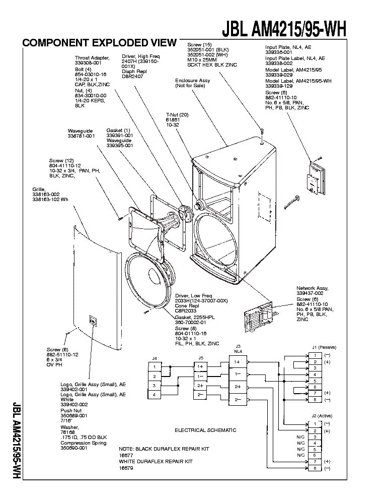 JBL AM4215 95-WH SM service manual (2nd page)