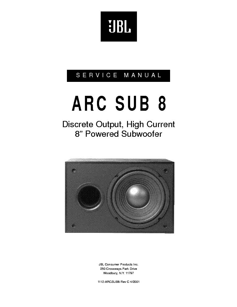 JBL ARC-SUB-8 MK3 service manual (1st page)