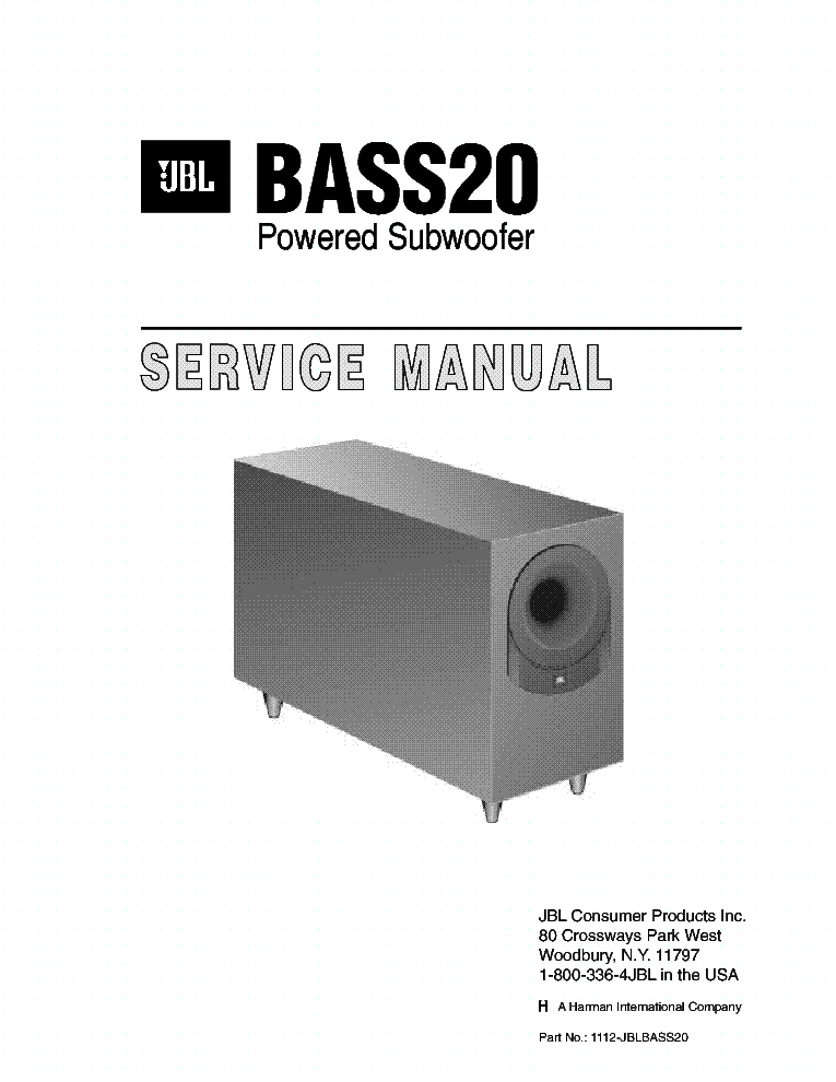 JBL BASS20 SM service manual (1st page)