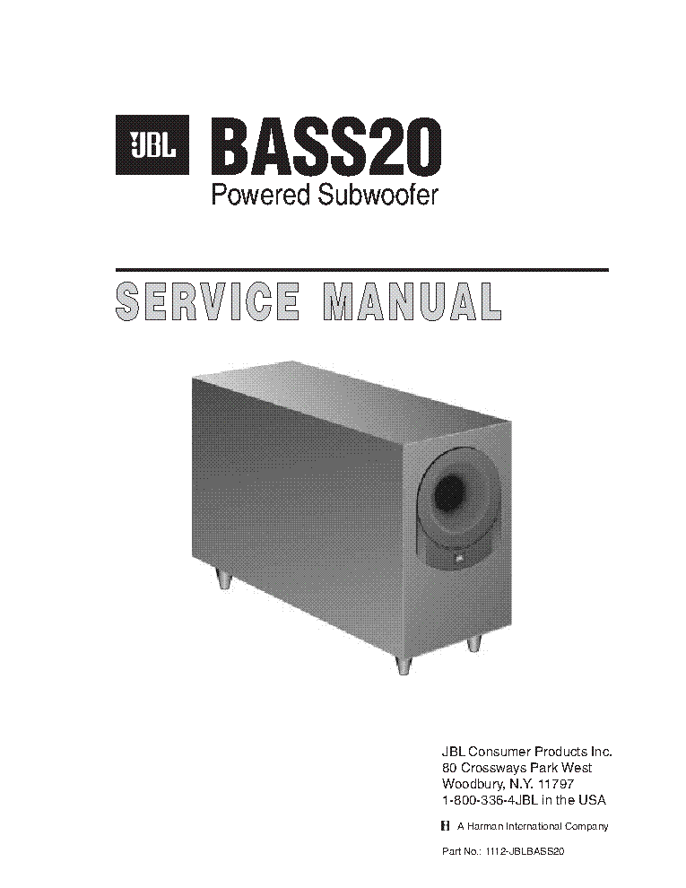 JBL BASS20 SM 18PAGES service manual (1st page)
